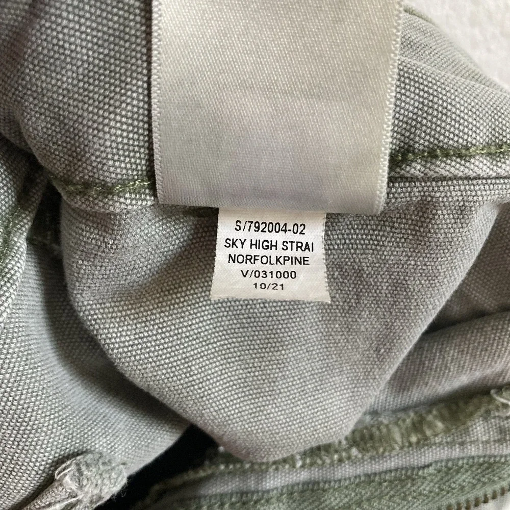 Old Navy High Waisted Straight Canvas Workwear Khaki Pants Green Womens 8 - Picture 7 of 8